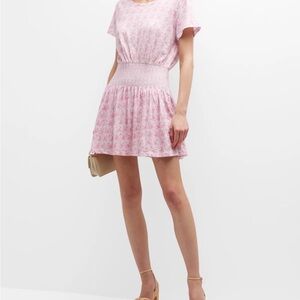 LoveShackFancy Pink Floral Mini Dress